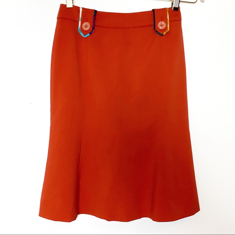 Missoni Burnt Orange Pencil Designer Skirt
